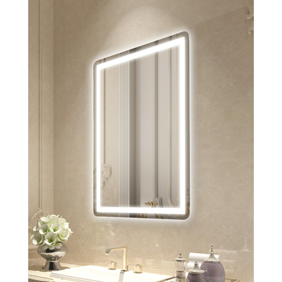 VEVOR LED Καθρέφτης Μπάνιου 3 Χρώματα Αντιθαμβωτικός Καθρέπτης Νεομπόρου Επιτοίχιος 60 x 80cm