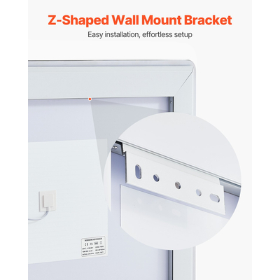 VEVOR LED Καθρέφτης Μπάνιου 3 Χρώμα Αντιθαμβωτικός Καθρέφτης Νεροχύτης 70 x 100cm