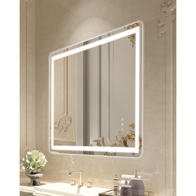 VEVOR LED Καθρέφτης Μπάνιου 3 Χρώμα Αντιθαμβωτικός Καθρέφτης Νεροχύτης 70 x 100cm