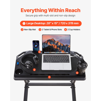 Κινητό γραφείο ποδηλασίας VEVOR Πτυσσόμενο Γραφείο γυμναστικής ποδηλάτου με δυνατότητα κλειδώματος