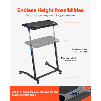 Κινητό γραφείο ποδηλασίας VEVOR Πτυσσόμενο Γραφείο γυμναστικής ποδηλάτου με δυνατότητα κλειδώματος