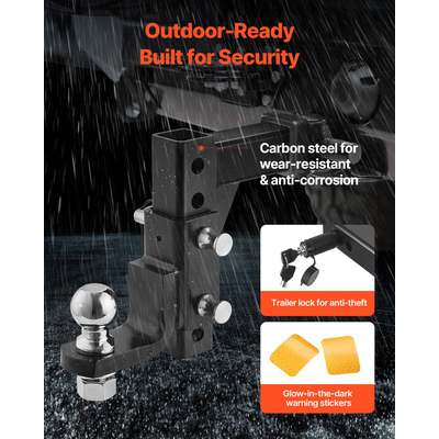 Κοτσαδόρος VEVOR ρυθμιζόμενος κοτσαδόρος ρυμουλκούμενου 2&quot; Δέκτης 9&quot; Drop Ball Mount Hitch 7500 lbs