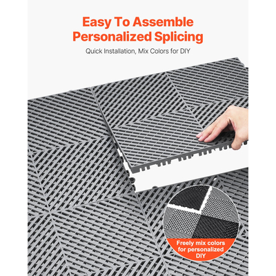 Πλακάκι δαπέδου αποστράγγισης VEVOR Modular Interlocking Mat 15,7” x 15,7”