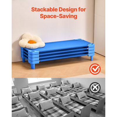 VEVOR Στοιβαζόμενη παιδική κούνια 52&quot; x 23&quot; βρεφικές κούνιες παιδικής φροντίδας για παιδιά μπλε (συσκευασία των 4)