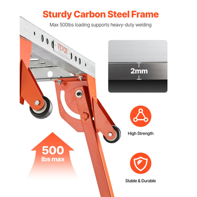 Τραπέζι συγκόλλησης 44&quot; x 21&quot; 500LBS Πτυσσόμενος πάγκος εργασίας με ρυθμιζόμενο ύψος 4 επιπέδων