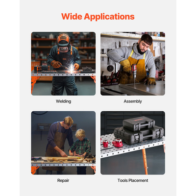 Τραπέζι συγκόλλησης 44&quot; x 21&quot; 500LBS Πτυσσόμενος πάγκος εργασίας με ρυθμιζόμενο ύψος 4 επιπέδων