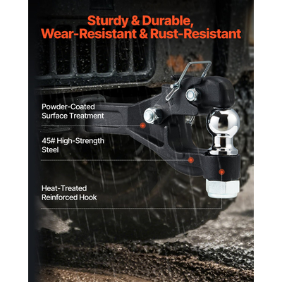 VEVOR Pintle Hitch 2 ιντσών Γάντζος δέκτη 2,5-3 ιντσών Lunette Ring 16000 lbs