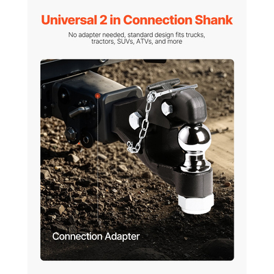 VEVOR Pintle Hitch 2 ιντσών Γάντζος δέκτη 2,5-3 ιντσών Lunette Ring 16000 lbs