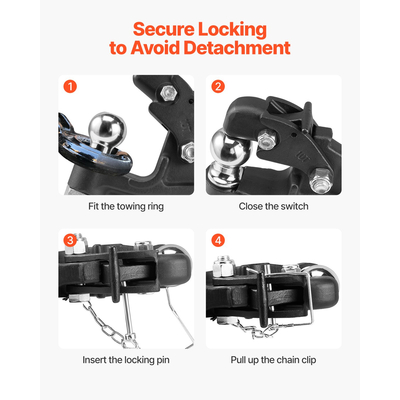 VEVOR Pintle Hitch 2 ιντσών Γάντζος δέκτη 2,5-3 ιντσών Lunette Ring 16000 lbs