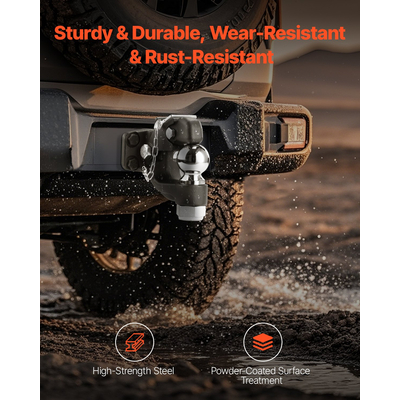 VEVOR Pintle Hitch 2-5/16&quot; Mount Hitch Ball for 2,5&quot;-3&quot; Lunette Ring 20000 lbs