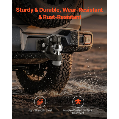 VEVOR Pintle Hitch 2-5/16&quot; Mount Hitch Ball for 2,5&quot;-3&quot; Lunette Ring 30000 lbs