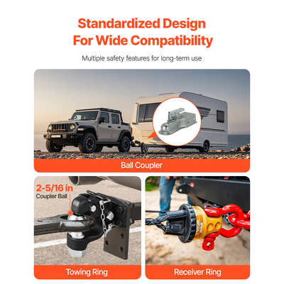 VEVOR Pintle Hitch 2-5/16&quot; Mount Hitch Ball for 2,5&quot;-3&quot; Lunette Ring 30000 lbs