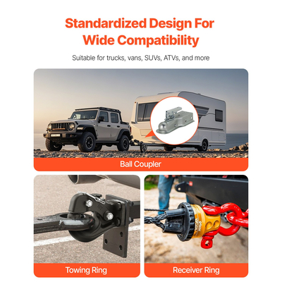 VEVOR Pintle Hitch Trailer Hitch Receiver for 2,5&quot;-3&quot; Lunette Ring 30000 lbs