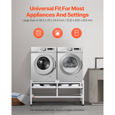 Βάση βάσης πλυντηρίου ρούχων VEVOR 48,5x25 ιντσών 590 LB με διπλό δίσκο