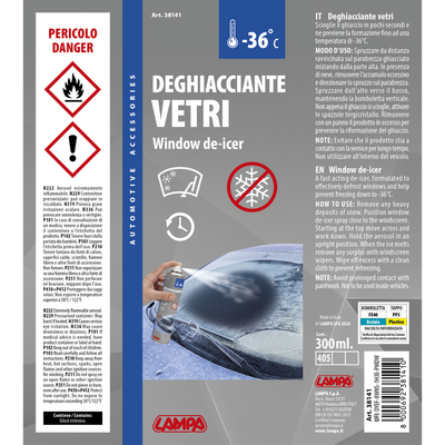 ΑΝΤΙΠΑΓΩΤΙΚΟ ΤΖΑΜΙΩΝ ΣΕ ΣΠΡΕΙ -36°C DE-ICER 300ml LAMPA - 1 ΤΕΜ.