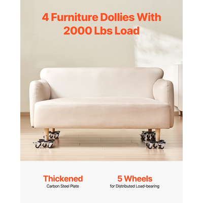 VEVOR Furniture Dolly Heavy Duty Furniture Mover με 5 τροχούς Χωρητικότητα 1200 λίβρες