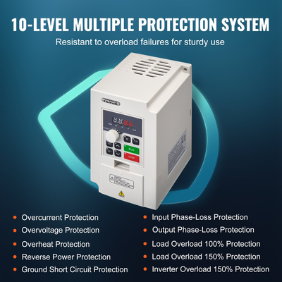 VEVOR VFD 3HP 2,2KW 5A Τριφασική Είσοδος AC 380V σε 3 Φάσεις 0-380V Έξοδος 0-2000Hz