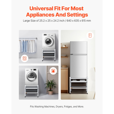 Βάση βάσης πλυντηρίου ρούχων VEVOR 25,2x25 ιντσών για πλυντήριο 300LB με δίσκο