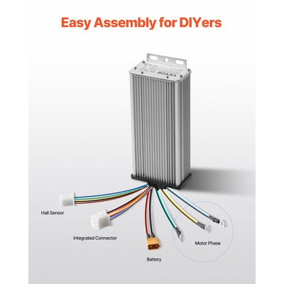 VEVOR 1800W Electric Brushless DC Motor Kit 48V 4500rpm Motor &amp; Speed ​​Controller