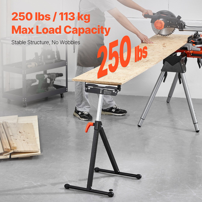 VEVOR 2-pack Rollers Stand Max Load 250 lb Ρυθμιζόμενο 27-43 in για ξυλουργική