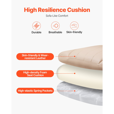 Καρέκλα γραφείου VEVOR Executive Chair Υπόποδα καρέκλας πλάτης &amp; αφαιρούμενα μπράτσα Καφέ