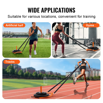 VEVOR Weight Power Pull Sled Fitness Strength Speed ​​Training Sled Steel Orange
