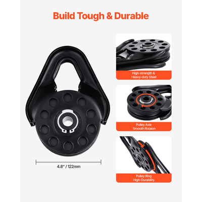 VEVOR 14,5 Ton Recovery Snatch Block Pulley Snatch 32.000 lbs Χωρητικότητα ATV UTV