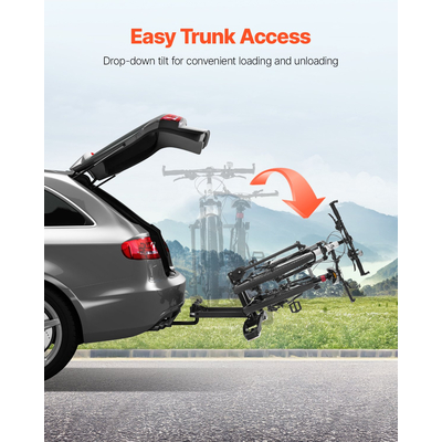 VEVOR Σχάρα ποδηλάτου για 2 ποδήλατα Στήριγμα ποδηλάτου με κοτσαδόρο που κλειδώνει και ταιριάζει σε δέκτες 5 cm