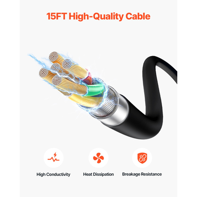 Πιστόλι συγκόλλησης VEVOR 250Amp Mig με καλώδιο 15FT για καλώδια 0,030&quot; 0,035&quot; &amp; 0,045