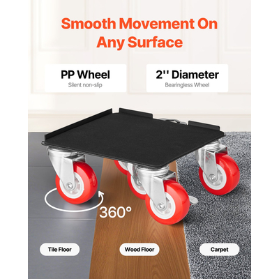 VEVOR Furniture Dolly Heavy Duty Furniture Mover με 5 τροχούς Χωρητικότητα 3474 λίβρες