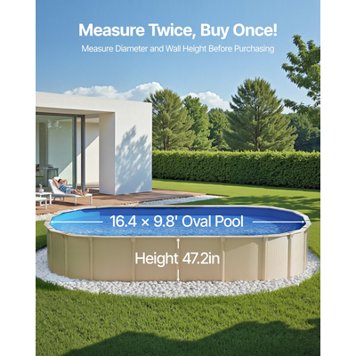 VEVOR Oval Liner Pool 16,4x9,8ft Unibead Style Pool Liner 47in Ύψος τοίχου