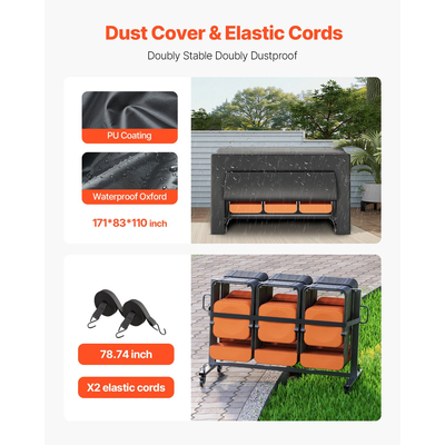 VEVOR Πτυσσόμενο ράφι καρέκλας καρότσι για 42 καρέκλες ή 12 τραπέζια των 400 LBS με ρόδες