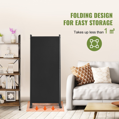 VEVOR Room Divider 3-Panel Πτυσσόμενη οθόνη Privacy Fabric Partition Office Μαύρο