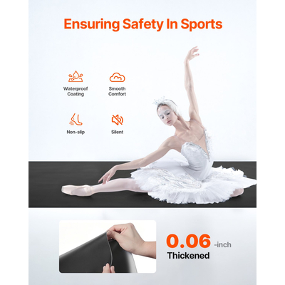 Σετ δαπέδου γυμναστικής 6,6&#039; x 3&#039; PVC εξοπλισμός γυμναστικής γιόγκα για πιλάτες