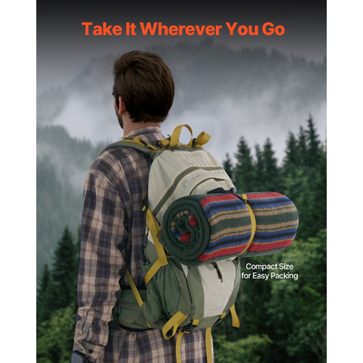 VEVOR Μάλλινη κουβέρτα κάμπινγκ 64&quot; x 88&quot; Ζεστή για κάμπινγκ Πεζοπορία Ταξιδιωτική υφή