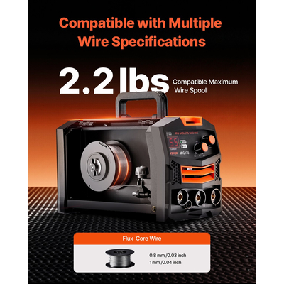 Μηχανή συγκόλλησης VEVOR MIG Welder 130Amp Gasless Flux Core Mig με μετατροπέα IGBT