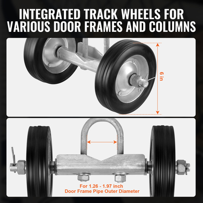 VEVOR Sliding Gate Kit 6&quot; Εξοπλισμός κυλιόμενου βαρέως τύπου για πόρτα φορτίο 600 lbs