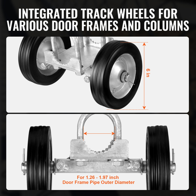VEVOR Sliding Gate Kit 6&quot; Ρυθμιζόμενο υλικό βαρέως τύπου, φορτίο 600 lbs