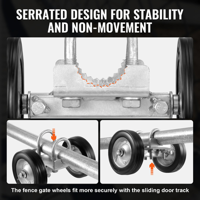 VEVOR Sliding Gate Kit 6&quot; Ρυθμιζόμενο υλικό βαρέως τύπου, φορτίο 600 lbs