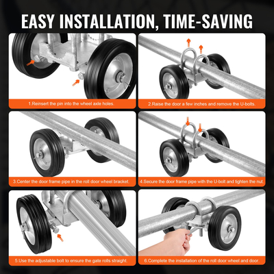 VEVOR Sliding Gate Kit 6&quot; Ρυθμιζόμενο υλικό βαρέως τύπου, φορτίο 600 lbs