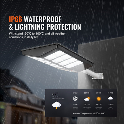 VEVOR 2PCS 800W LED Solar Light Street 1400LM Solar Motion Lamp Outdoor