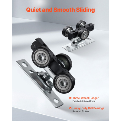 VEVOR Bypass Door Hardware 4ft Bypass Closet Door Track Kit για σύστημα 2 θυρών