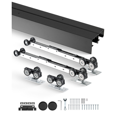VEVOR Bypass Door Hardware 8ft Bypass Closet Door Track Kit για σύστημα 2 θυρών