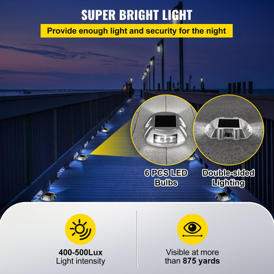 Driveway Lights, Solar Driveway Lights 8-pack, Dock Lights with Switch, σε λευκό
