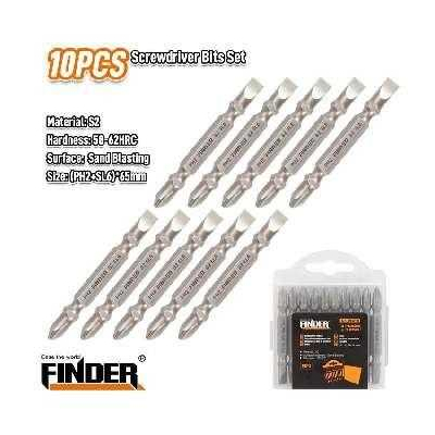 Σετ ανταλλακτικές μύτες κατσαβιδιού διπλές - 10pcs - PH2+SL6*65mm - Finder - 193238