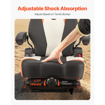 VEVOR Universal Forklift Seat Fold Down Tractor Seat Suspension Ρυθμιζόμενη πλάτη