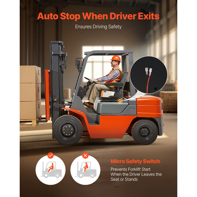 VEVOR Universal Forklift Seat Fold Down Tractor Seat Suspension Ρυθμιζόμενη πλάτη