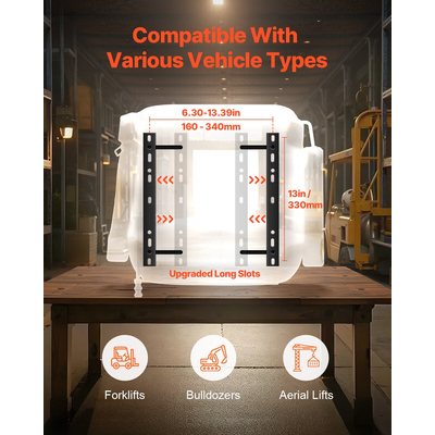 VEVOR Forklift Seat Mower Tractor Seat Ρυθμιζόμενο πίσω ζώνη ασφαλείας και προσκέφαλο