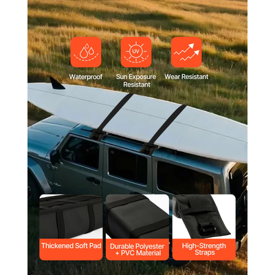 VEVOR Soft Roof Rack Pads 33in 176lbs Χωρητικότητα φόρτωσης για αποσκευές καγιάκ κανό σερφ