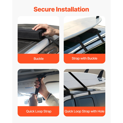 VEVOR Soft Roof Rack Pads 15,5in 176lbs Χωρητικότητα φόρτωσης για ιστιοσανίδα κανόε καγιάκ